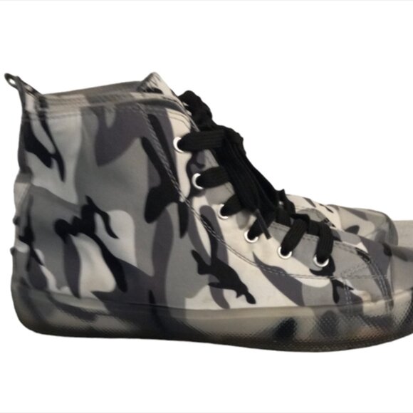 Taxi Black Grey Camouflage Camo HIGH TOP sneakers Shoes Size 8 - Picture 7 of 10
